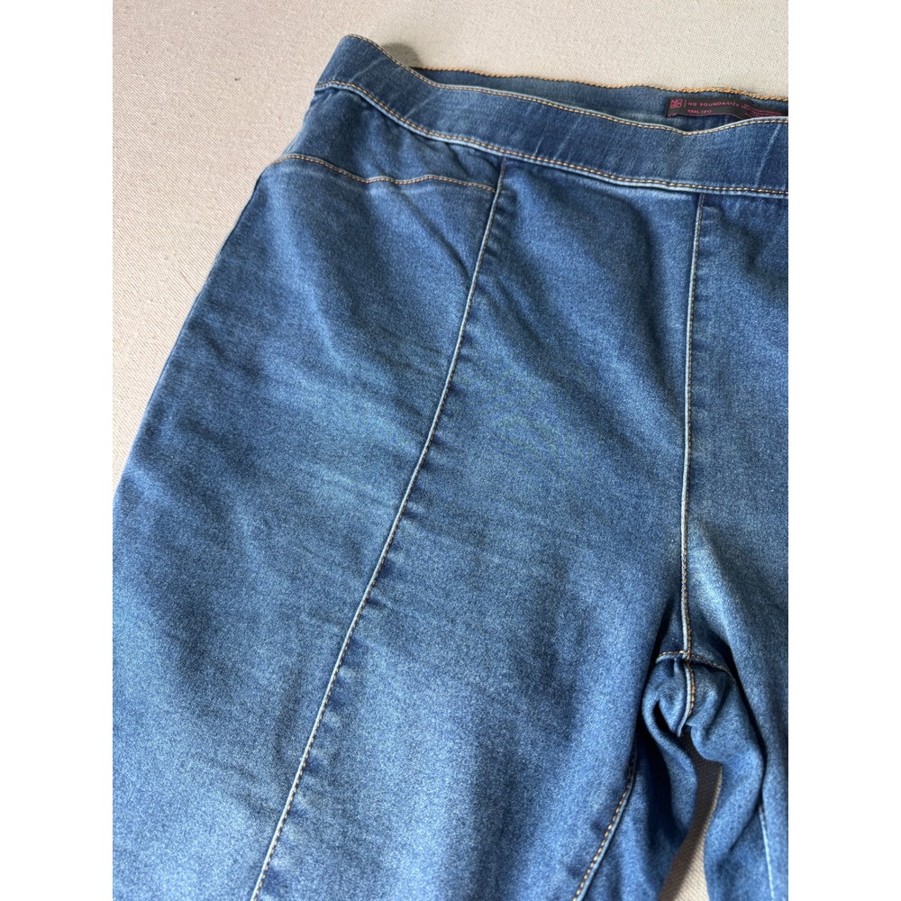 No Boundaries Women XXXL Blue Flare Pull On High Rise Seam Front Raw Hem Jeans
